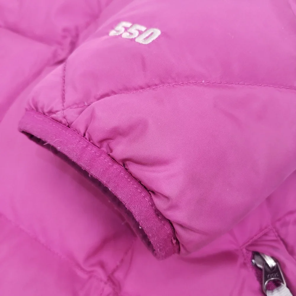 The North Face 550 Reversible Down Puffer Winter Jacket Coat Girls XL Pink Plaid